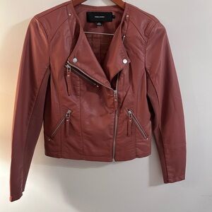 Vero Moda Women's Leather Jacket in Rust
